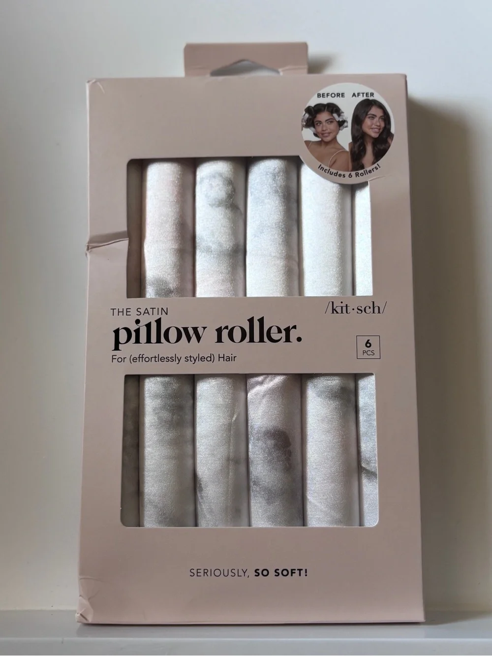 Kitsch Satin Pillow Rollers 6pc Heatless Curlers NEW